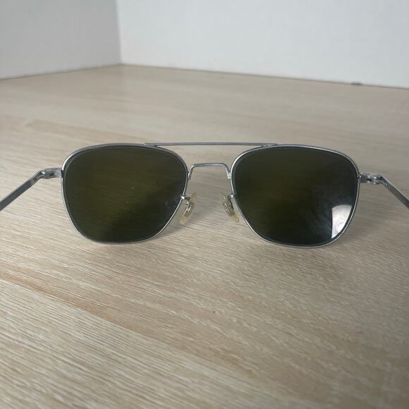Vintage Randolph Engineering 6 1/2 Aviator Sunglasses Matte Chrome FRAMES ONLY - Picture 6 of 9